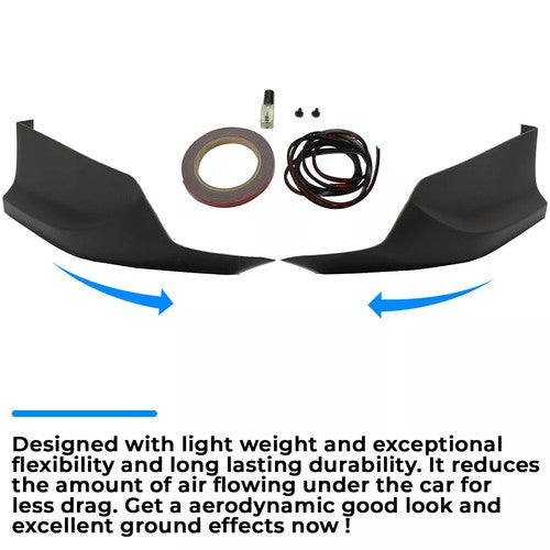 Solid Spare For 2016-17 Honda Accord Sedan Black Rear Bumper Lip Splitter Spoiler Side Apron