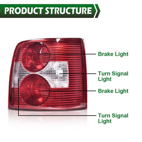 Solid Spare Fit For 2000-2005 Volkswagen Passat B5 Wagon Tail Lights Brake Lamps Left+Right