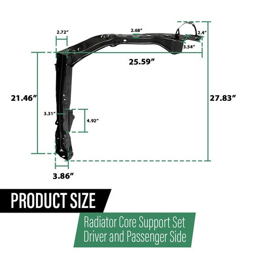 Solid Spare Radiator Core Support Left & Right Radiator Support For Toyota RAV4 2019-2023