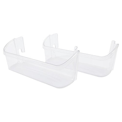 Solid Spare 2Pcs Bottom Door Shelf Lower Bin Polycarbonate For Frigidaire #240323002