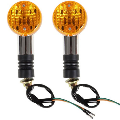 Solid Spare 2x Front Rear Turn Signal Blinker Indicator Light Motorcycle Amber Chrome NEW