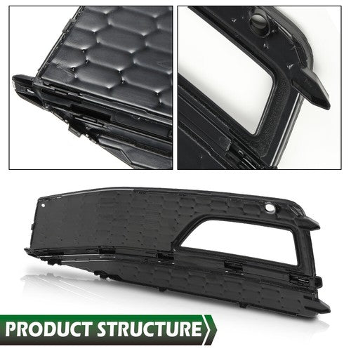 Solid Spare Fit For 13-16 Audi A4 Quattro B9 S4 S-Line Bumper Fog Light Lamp Bezel Right