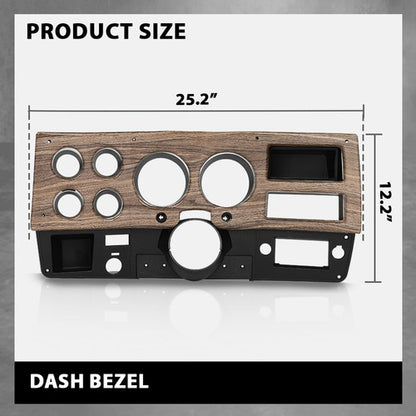 Solid Spare Dash Bezel Gauge Cluster Cover Fit For 1975-1980 Chevy GMC Pickup Truck W/o A/C