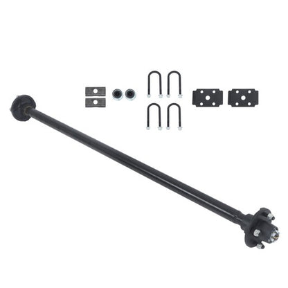 Solid Spare 4 lug-4' 57' Hub Face Trailer Axle w/ U-Bolt Kit 2000lbs For trailers RVs trucks