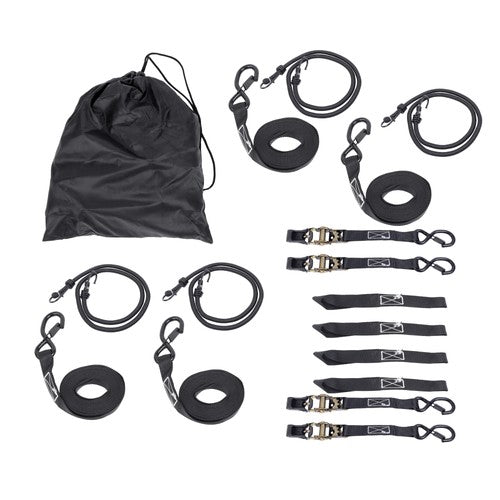 Solid Spare 4 Pack Steel Ratchet Strap Black Fracture Strength 2200lbs 1in*15ft S Hooks