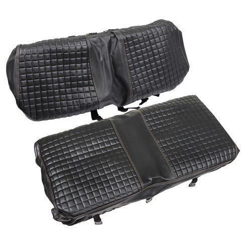 Solid Spare Black Golf Cart Diamond Seat Cover Kit For Club Car Precedent Seat Cushion US