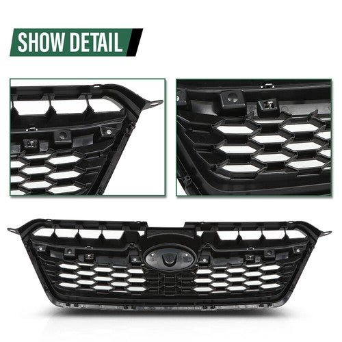 Solid Spare Fit For 2012-2014 Subaru Impreza Black Front Bumper Upper Grille w/ Chrome Tirm