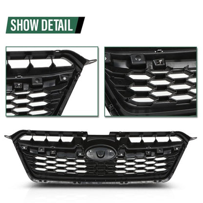 Solid Spare Fit For 2012-2014 Subaru Impreza Black Front Bumper Upper Grille w/ Chrome Tirm
