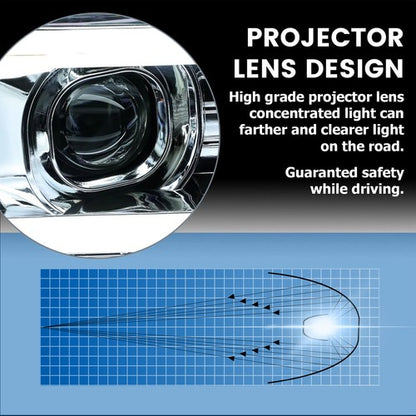 Solid Spare For 2008 2009 2010 Ford F250 F350 F450 LED Projector Headlights Headlamps Pair