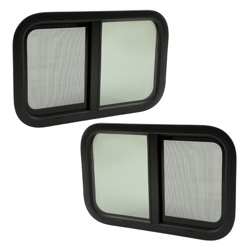 Solid Spare 2PK Universal 16" x 25" Horizontal RV Window Tinted Glass Sliding For RV Camper