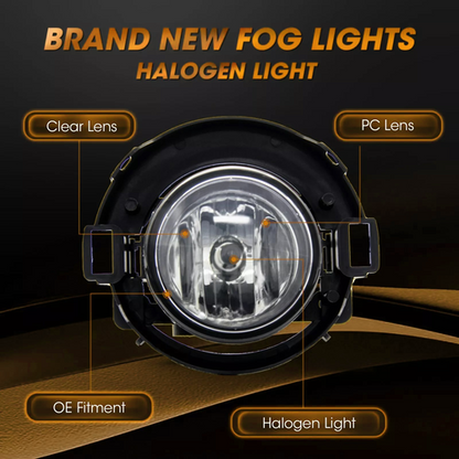Fog Lights W/Bracket + Harness + Clip Fit Nissan Frontier 10-19 & Xterra 05-15