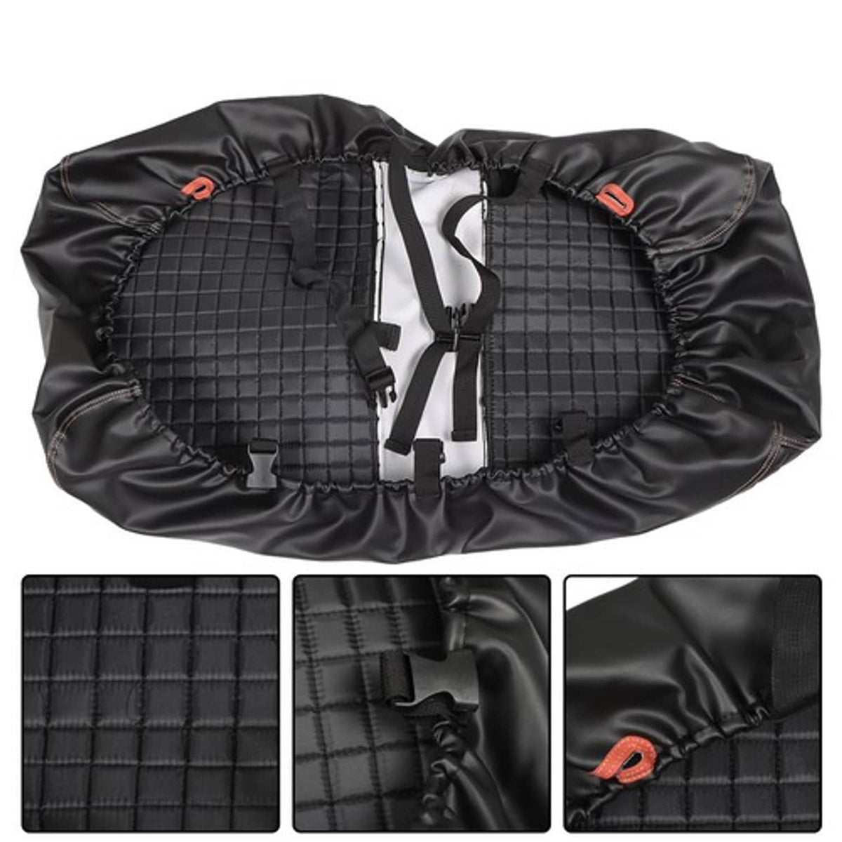 Solid Spare Front And Rear Seat Covers 4Pcs Black 1994-2013 For EZGO Medalist TXT Golf Carts