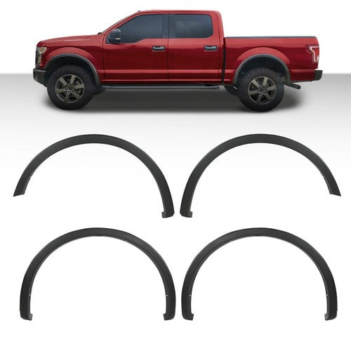 Solid Spare Fit For 2015-2017 Ford F-150 Textured Factory Style Wheel Fender Flares 4pcs