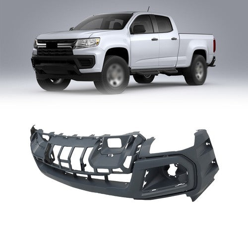 Solid Spare Primed Front Bumper Cover Fascia W/ Tow Hook Hole For Chevrolet Colorado 2021-22