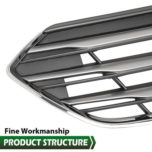 Solid Spare Fit For 2017-2018 Hyundai Santa Fe Sport Front Bumper Upper Grille Assembly