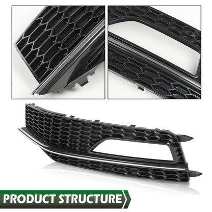 Solid Spare Fit For 13-16 Audi A4 Quattro B9 S4 S-Line Bumper Fog Light Lamp Bezel Left