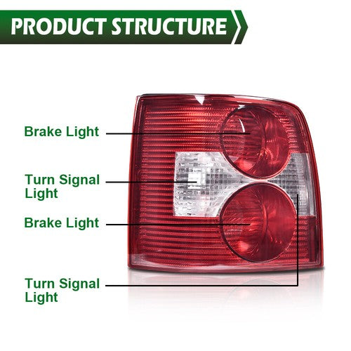 Solid Spare Fit For 00-05 Volkswagen Passat B5 Wagon Left Driver Side Tail Light Brake Lamp