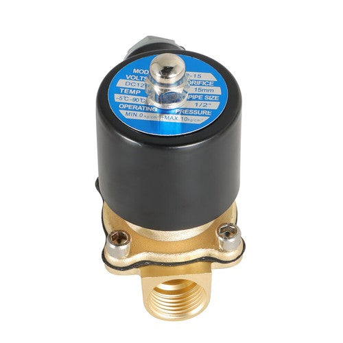 Solid Spare Electric Solenoid Valve 12V DC 1/2" NPT Brass Water Air Gas Viton NC