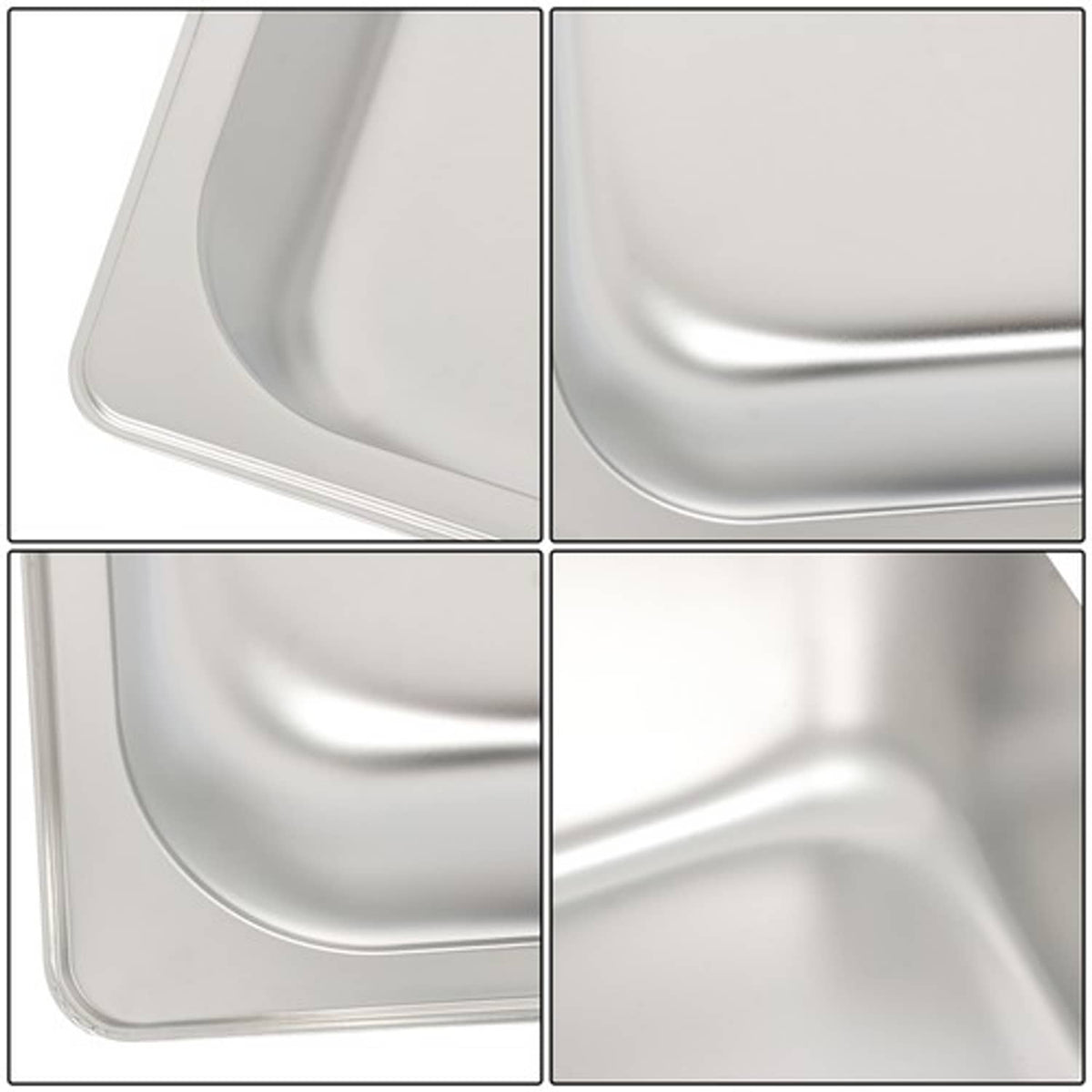 Solid Spare Restaurant Steam Table Pans Full Size 6-Pack 4 Inch Deep Table Pans Without Lid