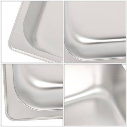 Solid Spare Restaurant Steam Table Pans Full Size 6-Pack 4 Inch Deep Table Pans Without Lid