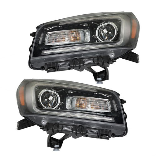 Solid Spare Headlights Halogen W/LED Tube Headlamps For GMC Acadia 2013-2016 2PCS Clear Lens