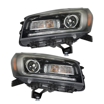 Solid Spare Headlights Halogen W/LED Tube Headlamps For GMC Acadia 2013-2016 2PCS Clear Lens