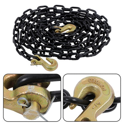 Solid Spare 1/4 Inch x 14Ft G80 Transport Bundle Chain Steel Black 3300lbs Safe Working Load