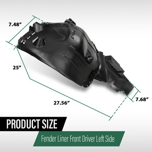 Solid Spare Fit For 15-17 Mercedes-Benz C Class Front Fender Liner Rear Section LH Side