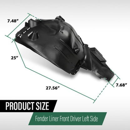 Solid Spare Fit For 15-17 Mercedes-Benz C Class Front Fender Liner Rear Section LH Side