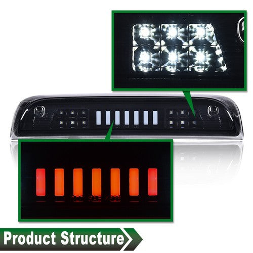 Solid Spare Fit For 2014-2018 Silverado Sierra Smoke/Black LED Third Brake Light Cargo Lamp