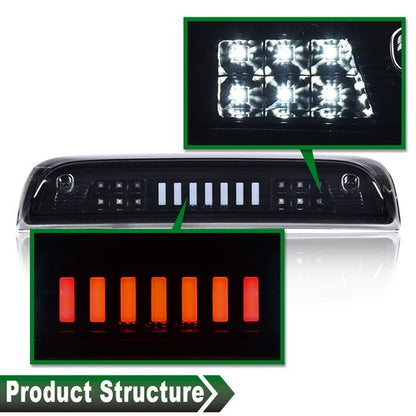 Solid Spare Fit For 2014-2018 Silverado Sierra Smoke/Black LED Third Brake Light Cargo Lamp