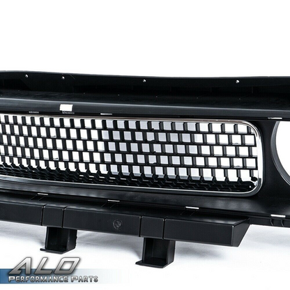 Solid Spare Fit For 08-2014 Dodge Challenger Front Bumper Upper Grille Black w/ Chrome Trim