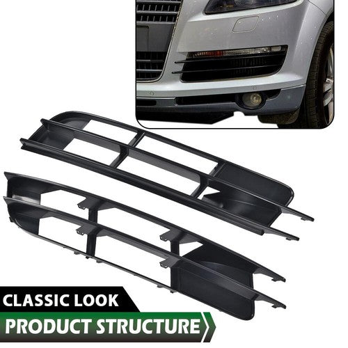 Solid Spare Fit For 2007-2009 Audi Q7 Front Bumper Fog Light Cover Driver & Passenger Side