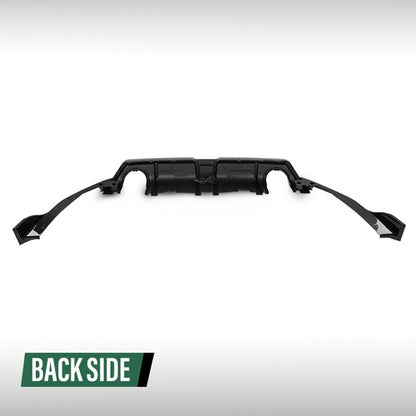 Solid Spare Fit For 2016-2021 Honda Civic Black Rear Lip Diffuser Body Kit w/ LED Light