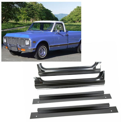 Solid Spare For 67-72 Chevy GMC C10 Truck LH RH Side Full Rocker Panels w/ Inner Patch Panel