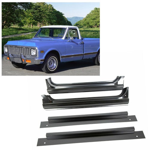 Solid Spare For 67-72 Chevy GMC C10 Truck LH RH Side Full Rocker Panels w/ Inner Patch Panel