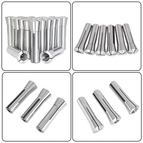 Solid Spare Collet Set Fractional 1/16" To 3/4" High Precision For Bridgeport 23 PCS R8 NEW