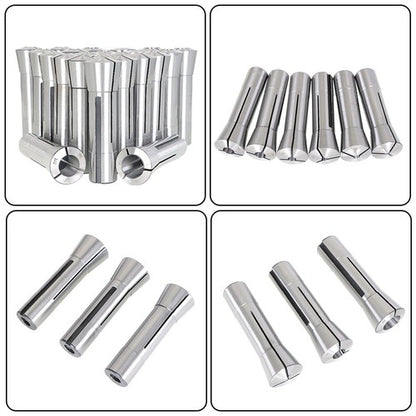 Solid Spare Collet Set Fractional 1/16" To 3/4" High Precision For Bridgeport 23 PCS R8 NEW