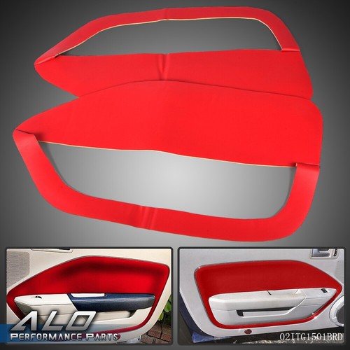 Solid Spare Fit For 05-09 Ford Mustang Red Door Panel Insert Cards Synthetic Leather Cover