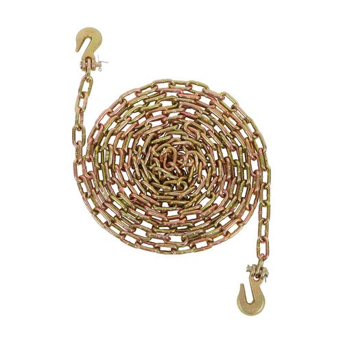 Solid Spare G70 1/4in×20ft Transportation Bundle Chain Steel Gold 3150lbs with Clevis Hooks