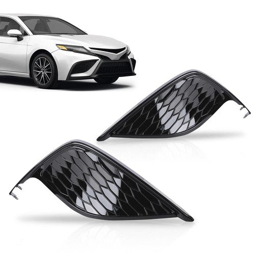 Solid Spare Fit For 21-24 Toyota Camry SE XSE Front Bumper Insert Fog Light Cover Left+Right