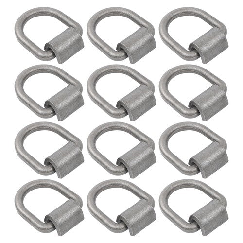 Solid Spare 12 Pack 1/2" Weld On Forged D Ring with Welding Clip 12,000lbs Fracture Strength