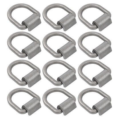Solid Spare 12 Pack 1/2" Weld On Forged D Ring with Welding Clip 12,000lbs Fracture Strength