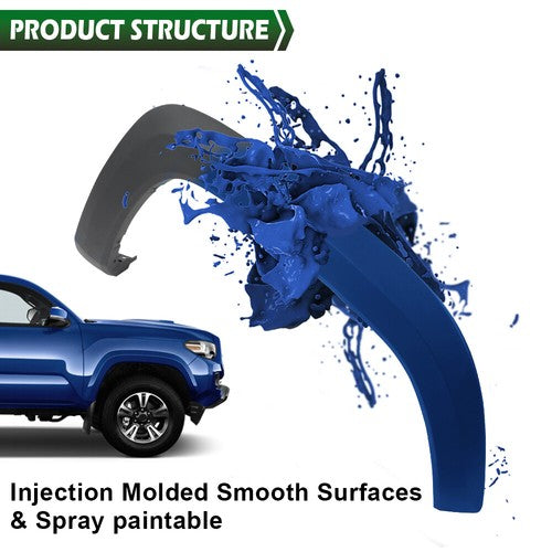 Solid Spare Fit For 16-23 Toyota Tacoma Right Passenger Front Fender Flare Molding Trim