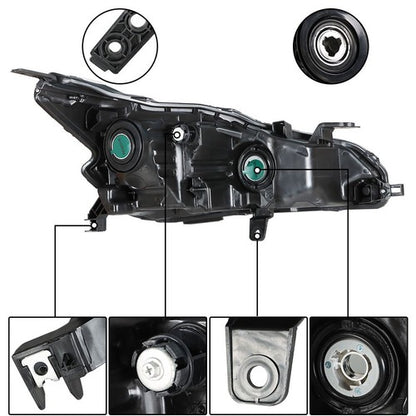 Solid Spare For Nissan Altima 2019-2020 LH+RH Headlight Replacement Halogen Chrome Housing