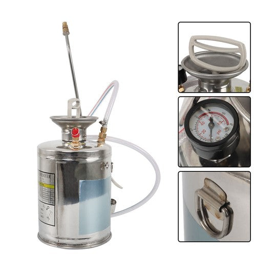 Solid Spare 1 Gallon 4L Pump Sprayer w/ 3ft Reinforced Hose Stainless Steel Sprayer
