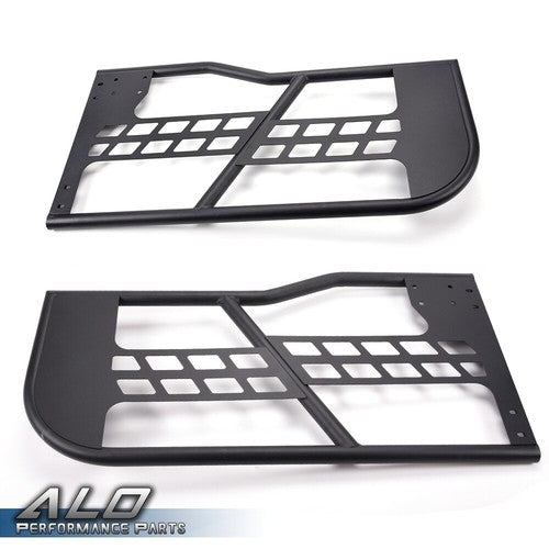 Solid Spare Fit For 2007-2018 Jeep Wrangler JK 4 Door Textured Unlimited Tube Doors Black