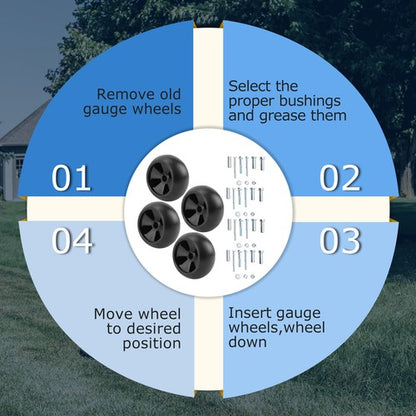 Solid Spare 4PCS Deck Wheel Kit W/ Hardware For John Deere #AM133602 #M111489 #M84690