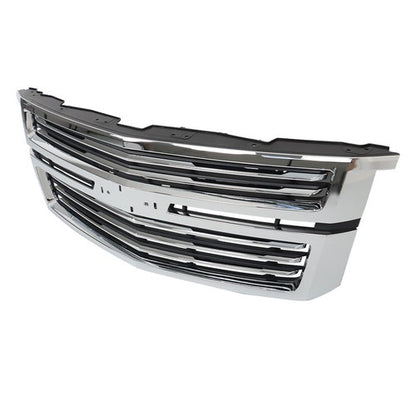 Solid Spare Plastic Front Upper Grille Chrome For Chevy Tahoe/Suburban LTZ 15-20 GM1200704