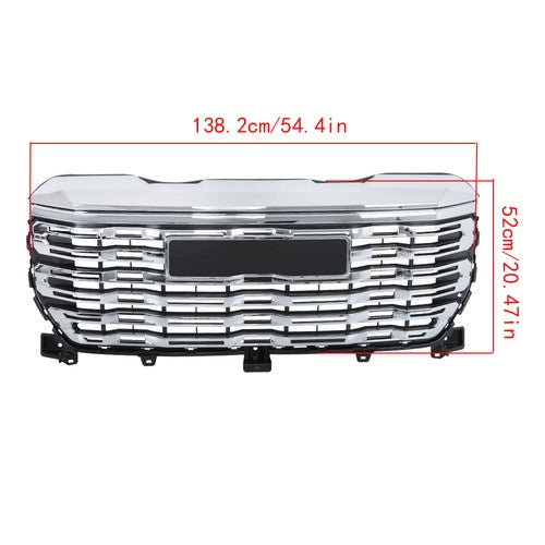 Solid Spare For GMC Sierra 1500 2022-2024 84878064 Front Upper Grille W/ Camera Hole Chrome